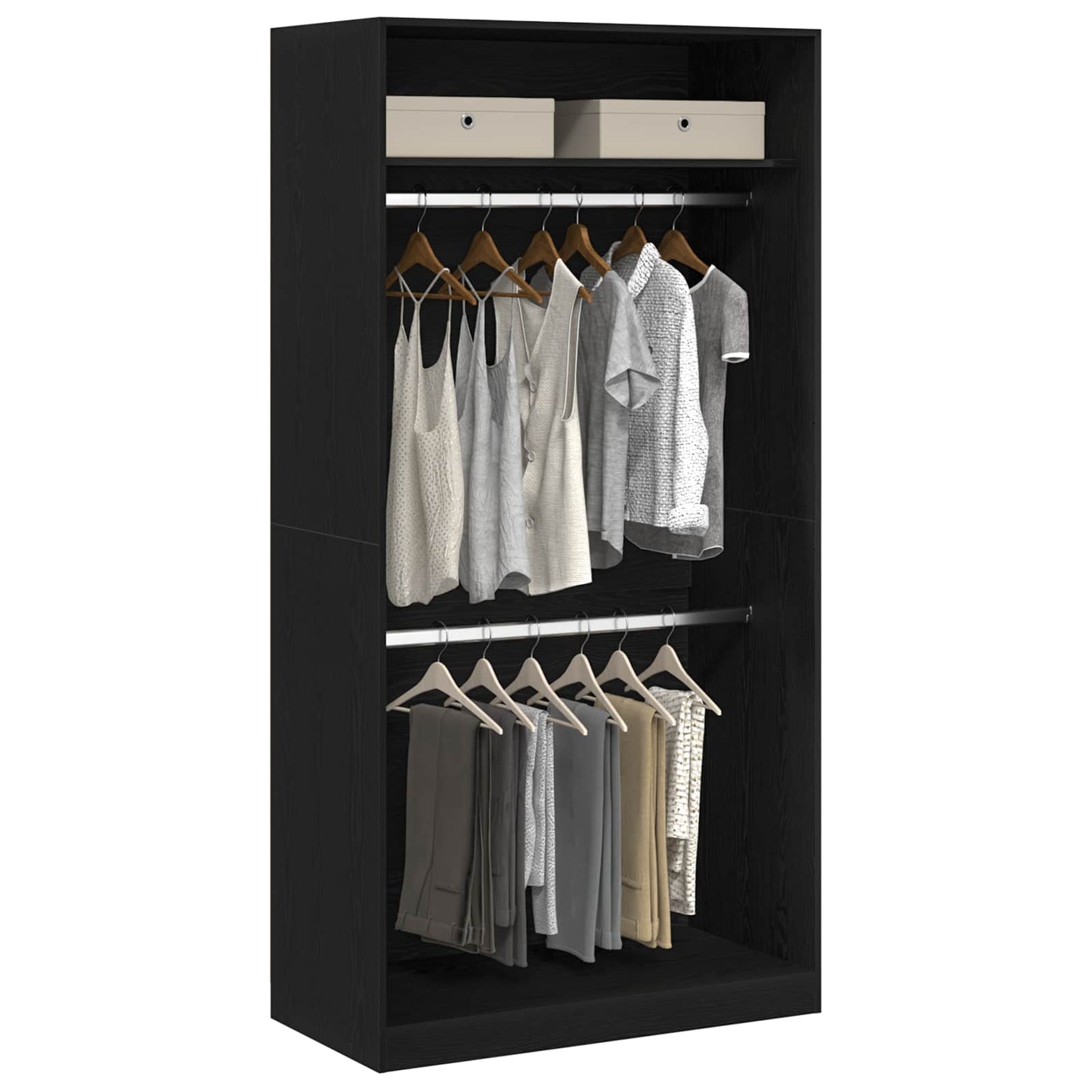 Wardrobe Black Oak 100 x 50 x 200 cm Engineered Wood