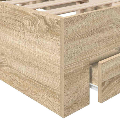 Bed Frame with Drawer Brown 120 x 190 cm Engineered Wood