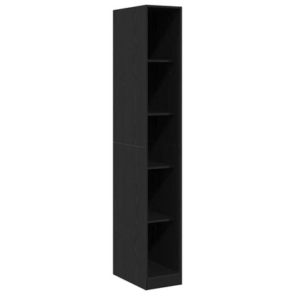 Wardrobe with Shelf Black Oak 30 x 50 x 200 cm Engineered Wood
