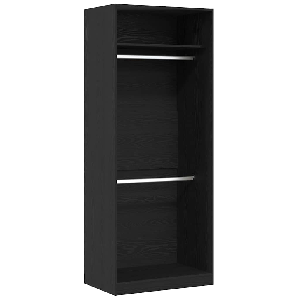 Wardrobe with Shelf Black Oak 80 x 50 x 200 cm Engineered Wood