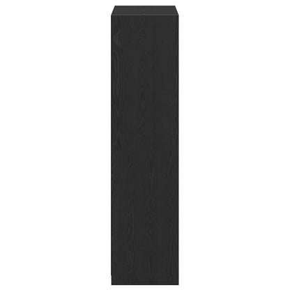 Wardrobe with Shelf Black Oak 80 x 50 x 200 cm Engineered Wood