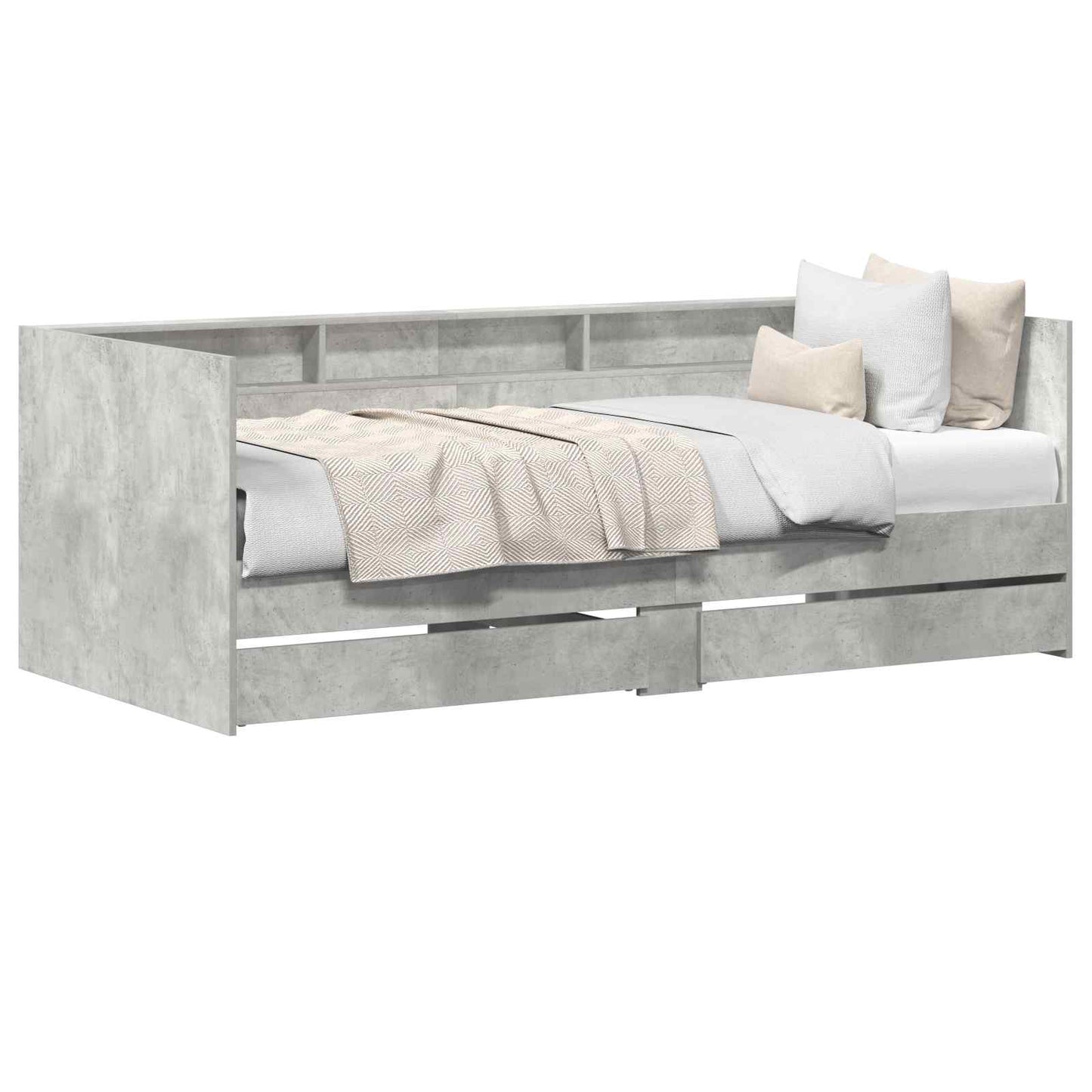 Day Bed with Drawer Grey 90 x 200 cm Engineered Wood