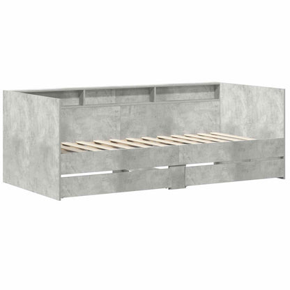Day Bed with Drawer Grey 90 x 200 cm Engineered Wood