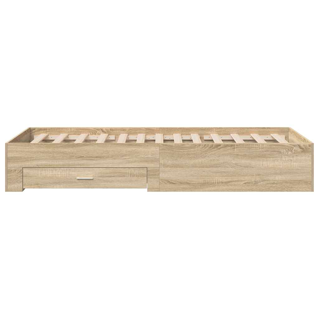 Bed Frame with Drawer Brown 90 x 190 cm Engineered Wood