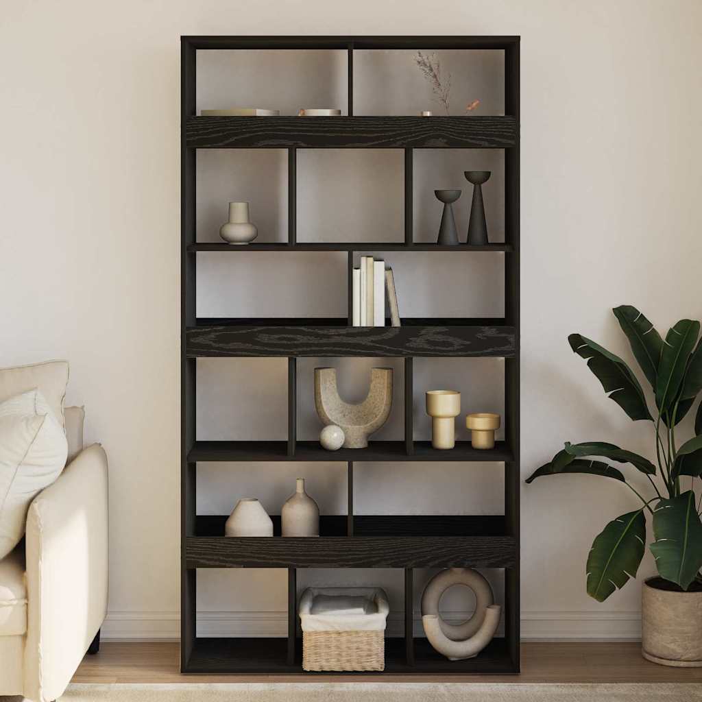 Book Cabinet 15-Tier 100 x 33 x 187.5 cm Black Oak