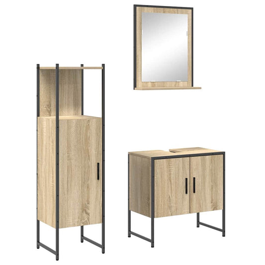 Bathroom Furniture Set 3 pcs Brown 60 x 33 x 60 cm