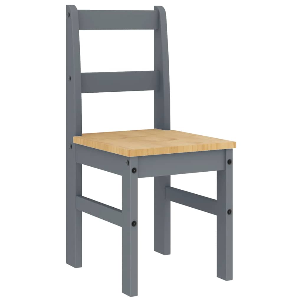 4 Piece Dining Set PANAMA Grey Solid Wood Pine