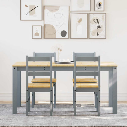 5 Piece Dining Set PANAMA Grey Solid Wood Pine
