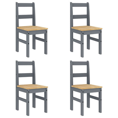 5 Piece Dining Set PANAMA Grey Solid Wood Pine
