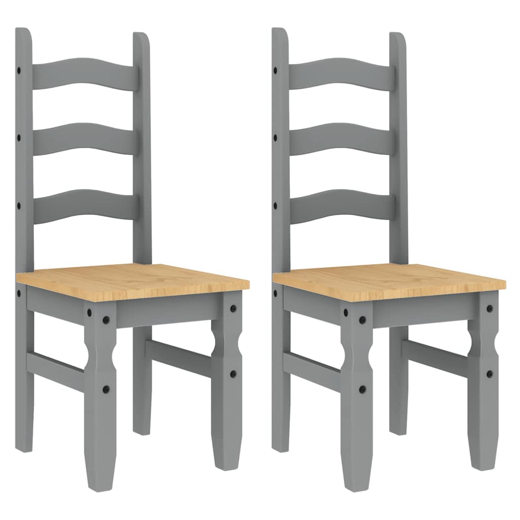 3 Piece Dining Set PANAMA Grey Solid Wood Pine