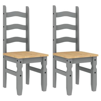 3 Piece Dining Set PANAMA Grey Solid Wood Pine
