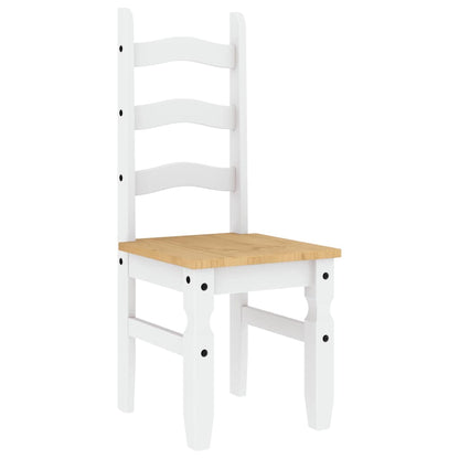 3 Piece Dining Set PANAMA White Solid Wood Pine