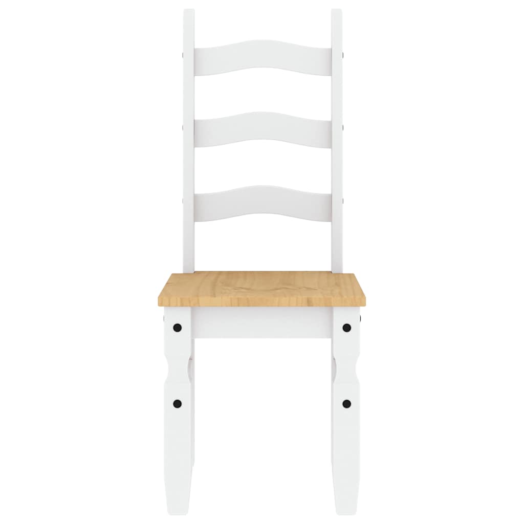 3 Piece Dining Set PANAMA White Solid Wood Pine