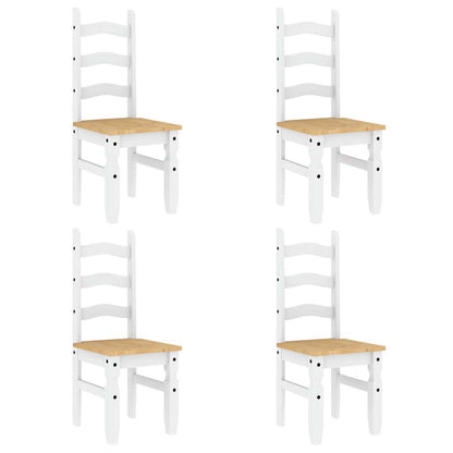 5 Piece Dining Set PANAMA White Solid Wood Pine
