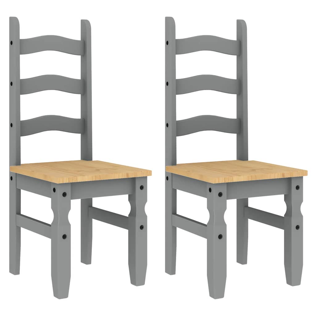 3 Piece Dining Set PANAMA Grey Solid Wood Pine
