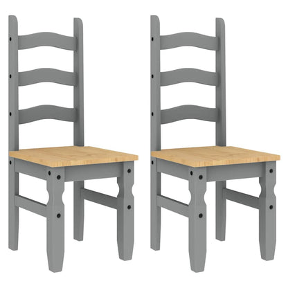 3 Piece Dining Set PANAMA Grey Solid Wood Pine