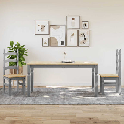 3 Piece Dining Set PANAMA Grey Solid Wood Pine