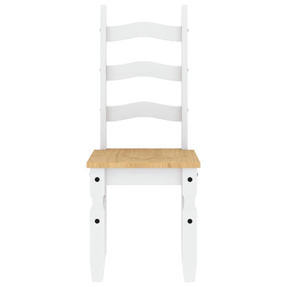 7 Piece Dining Set PANAMA White Solid Wood Pine