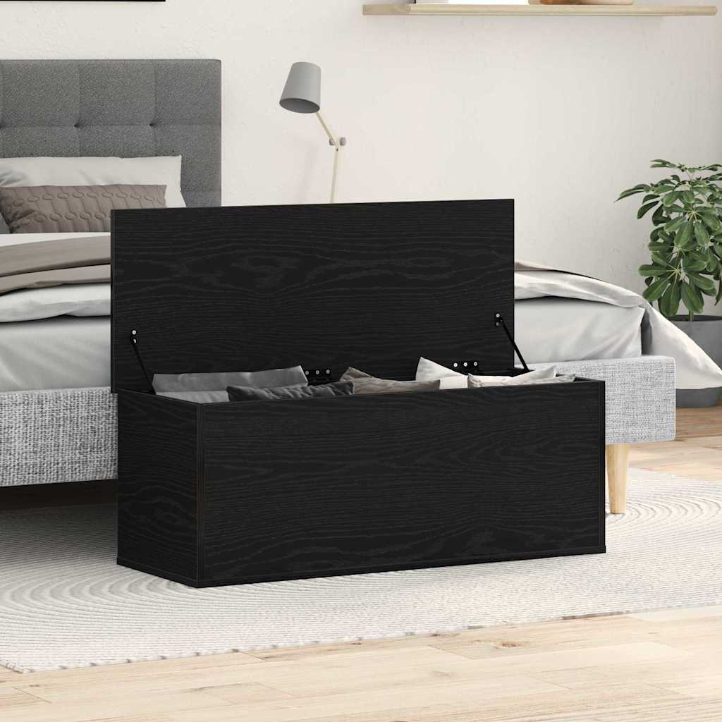 Storage Box Black Oak 90 x 35 x 35 cm Engineered Wood