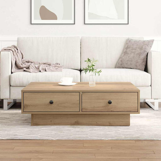 Coffee Table Artisan oak 90 x 90 x 28 cm Engineered wood