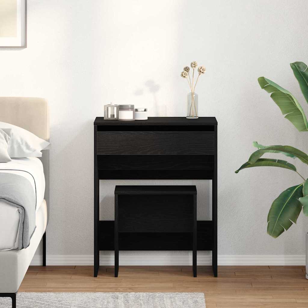 Dressing Table Black oak 60 x 40 x 75 cm Engineered wood