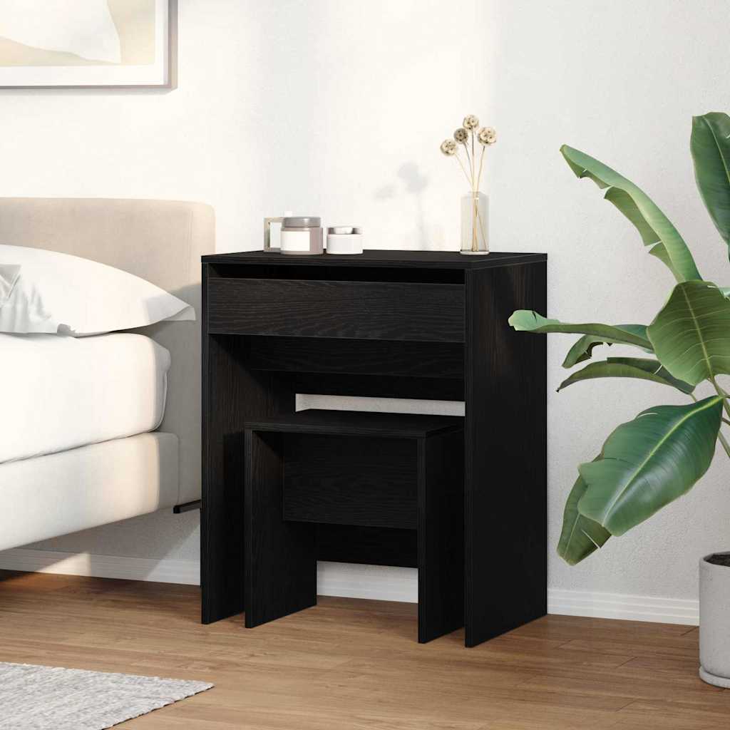 Dressing Table Black oak 60 x 40 x 75 cm Engineered wood