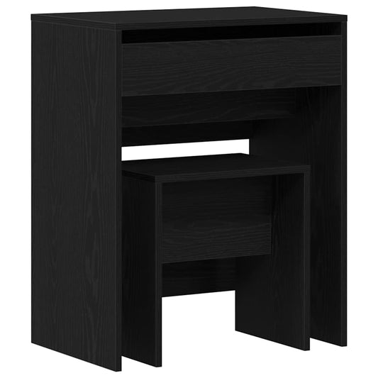 Dressing Table Black oak 60 x 40 x 75 cm Engineered wood