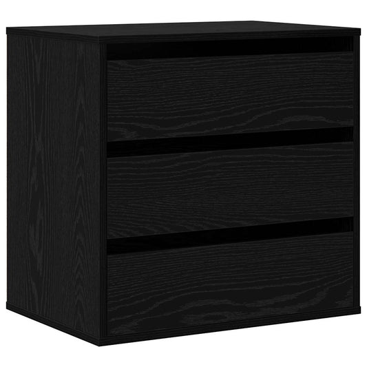 Drawer Cabinet 3-Drawer Black 61 x 41 x 58 cm Engineered Wood