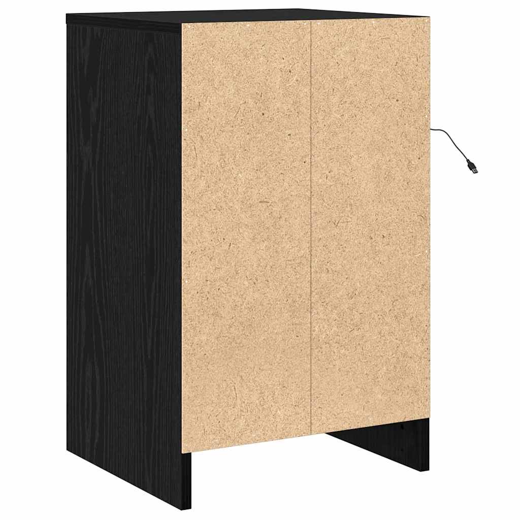 Bedside Cabinet Black Oak 38 x 34 x 61 cm Engineered wood