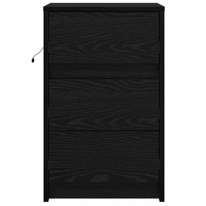 Bedside Cabinet Black Oak 38 x 34 x 61 cm Engineered wood