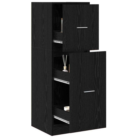 Apothecary Cabinet Black oak 40 x 41 x 118 cm Engineered wood