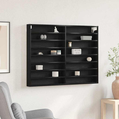 Display Cabinet Black Oak 100 x 8.5 x 75 cm Engineered Wood
