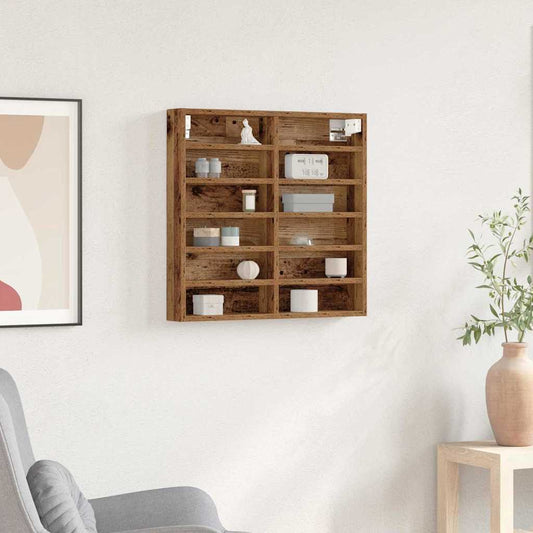 Display Cabinet Wall-Mounted Old Wood 60 x 8.5 x 58 cm
