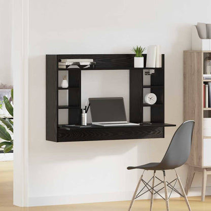 Wall-Mounted Desk Black oak Engineered wood 105 x 48 x 75 cm