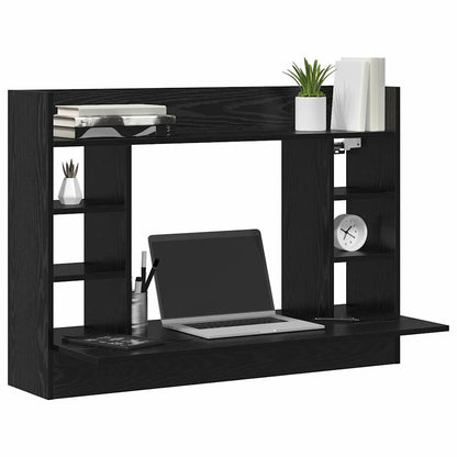 Wall-Mounted Desk Black oak Engineered wood 105 x 48 x 75 cm