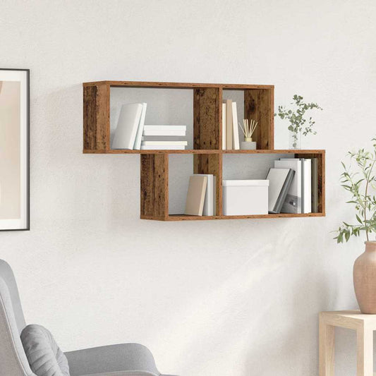 Wall Shelf Wall-Mounted Brown Engineered Wood