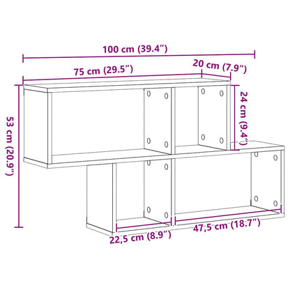 Wall Shelf Wall-Mounted Brown Engineered Wood