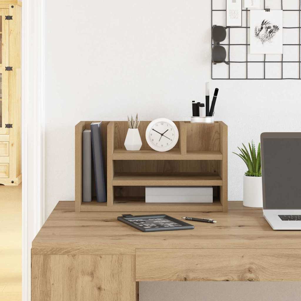 Desk Organiser Artisan Oak 44.5 x 24 x 25 cm Engineered Wood