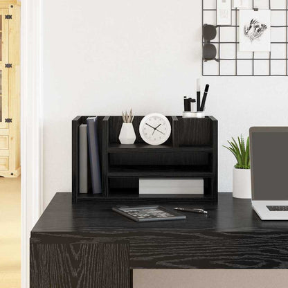 Desk Organiser Black Oak 44.5 x 24 x 25 cm Engineered Wood