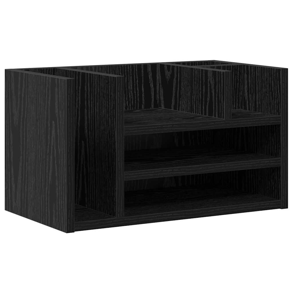 Desk Organiser Black Oak 44.5 x 24 x 25 cm Engineered Wood