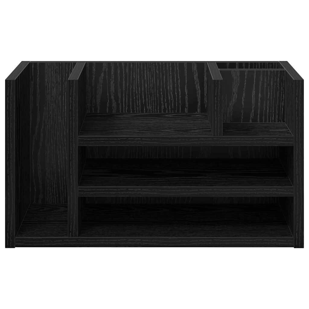 Desk Organiser Black Oak 44.5 x 24 x 25 cm Engineered Wood