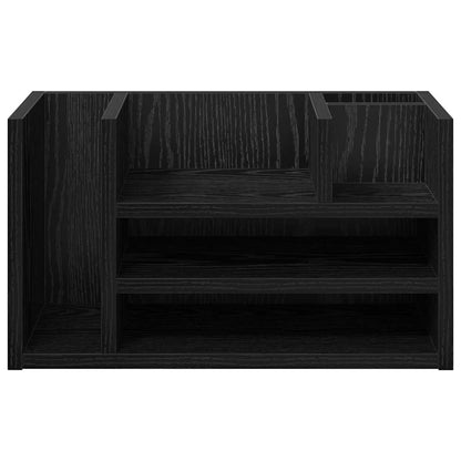 Desk Organiser Black Oak 44.5 x 24 x 25 cm Engineered Wood