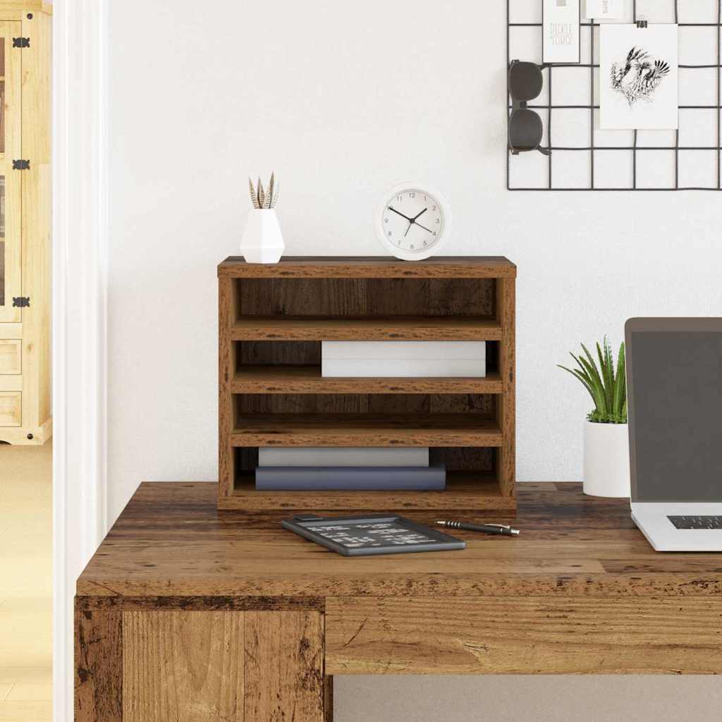 Desk Organiser Old Wood 36 x 26 x 29.5 cm Engineered Wood