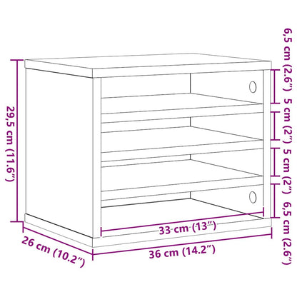 Desk Organiser Old Wood 36 x 26 x 29.5 cm Engineered Wood