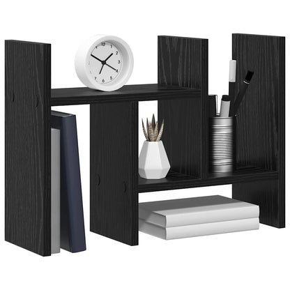 Desk Organiser Black Oak 50 x 15.5 x 35.5 cm Engineered Wood