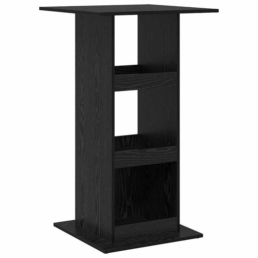 Bar Table with Shelf Black Oak 60 x 60 x 100 cm Engineered Wood