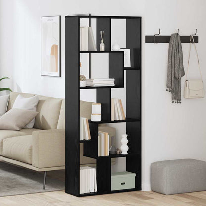 Book Cabinet Black Oak 67 x 25 x 162 cm Engineered Wood