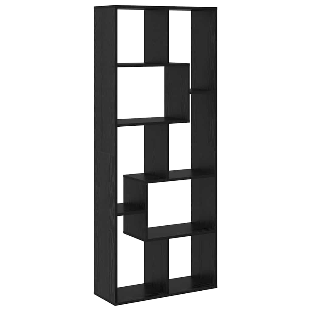 Book Cabinet Black Oak 67 x 25 x 162 cm Engineered Wood