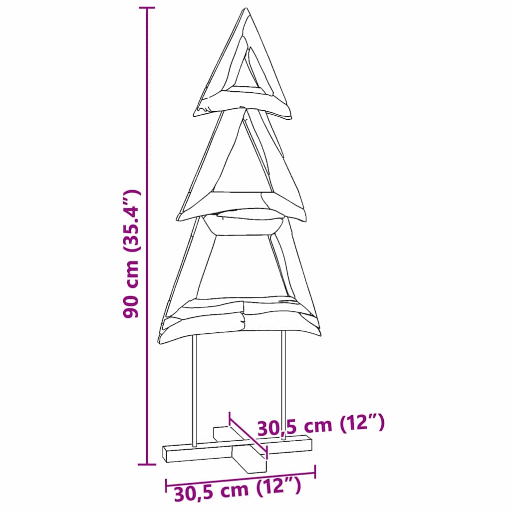 Christmas Tree Brown 90 cm Solid teak wood