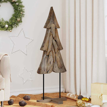 Christmas Tree with Stand Brown 121 cm Solid teak wood